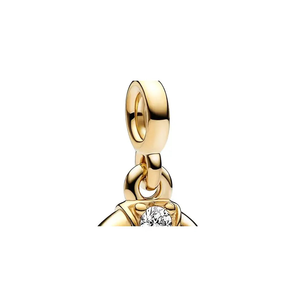Moon 14k gold-plated mini dangle with clear cubic zirconia 762692C01 (High Resolution)