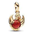 Project House Dragon Fire 14k gold-plated dangle with salsa red crystal and red lab-created opal 762972C01