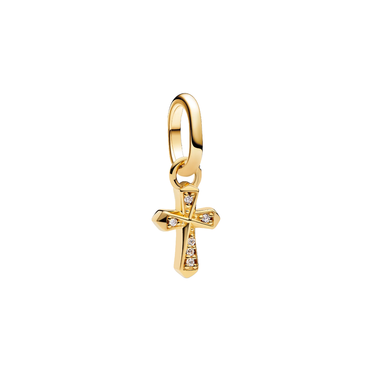 Cross 14K gold-plated mini dangle with clear cubic 763044C01