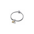Engravable heart sterling silver and 14k gold-plated double dangle with 0.009 ct TW GHI VS2+round brilliant-cut lab-grown diamond 763237C01 (High Resolution)