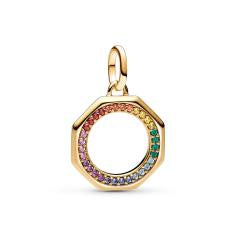 Rainbow 14k gold-plated medallion with g 763368C01