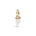 Shark tooth 14k gold-plated mini dangle with white bioresin man-made mother of pearl 763373C01