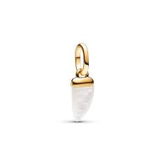 Shark tooth 14k gold-plated mini dangle with white bioresin man-made mother of pearl 763373C01