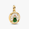 Scarab 14k gold-plated medallion with pink cubic zirconia, shimmering white, shaded blue and green enamel 763413C01 (High Resolution)