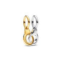 Handcuffs sterling silver and 14k gold-plated splittable dangle 763435C00