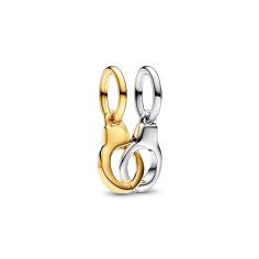 Handcuffs sterling silver and 14k gold-plated splittable dangle 763435C00