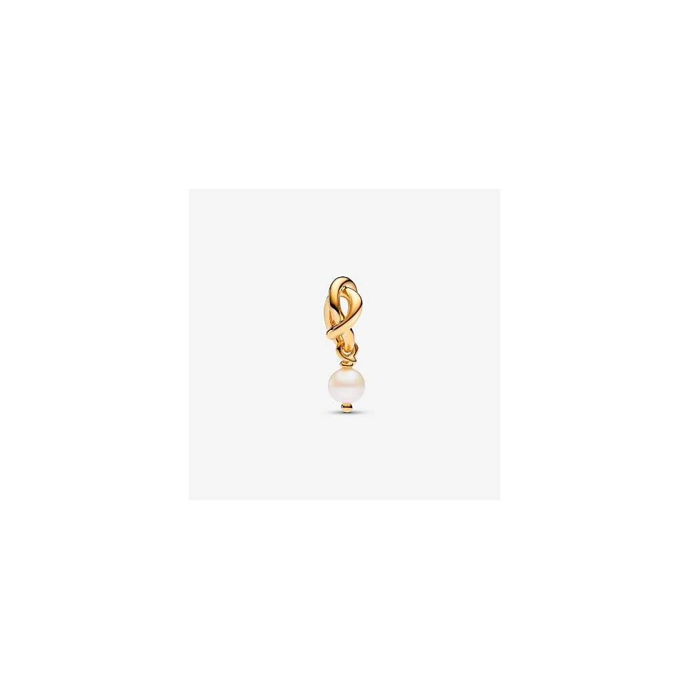 14k Gold-plated dangle with treated white freshwater cultured pearl 763462C06 (High Resolution)