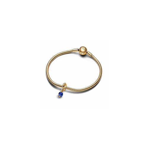 14k Gold-plated dangle with princess blue crystal 763462C09 (High Resolution)