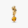 14k Gold-plated dangle with honey coloured crystal 763462C11 (High Resolution)