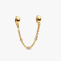 14k Gold-plated safety chain clip with clear cubic zirconia and silicone 763515C01-05 (High Resolution)