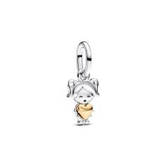 Girl sterling silver and 14k gold-plated dangle 763601C00