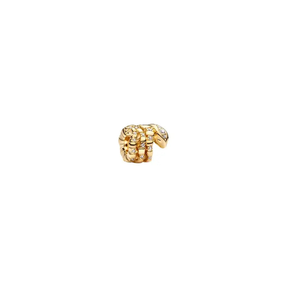 Snake 14k gold-plated charm with clear cubic zirconia 763618C01 (High Resolution)