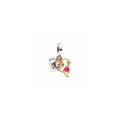 Engravable heart and arrow sterling silver and 14k gold-plated double dangle with red cubic zirconia 763622C01 (High Resolution)