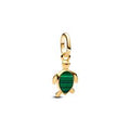 Turtle 14k gold-plated mini dangle with imitation malachite 763823C01