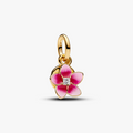 Disney Moana pink plumeria 14k gold-plated double  763845C01 (High Resolution)