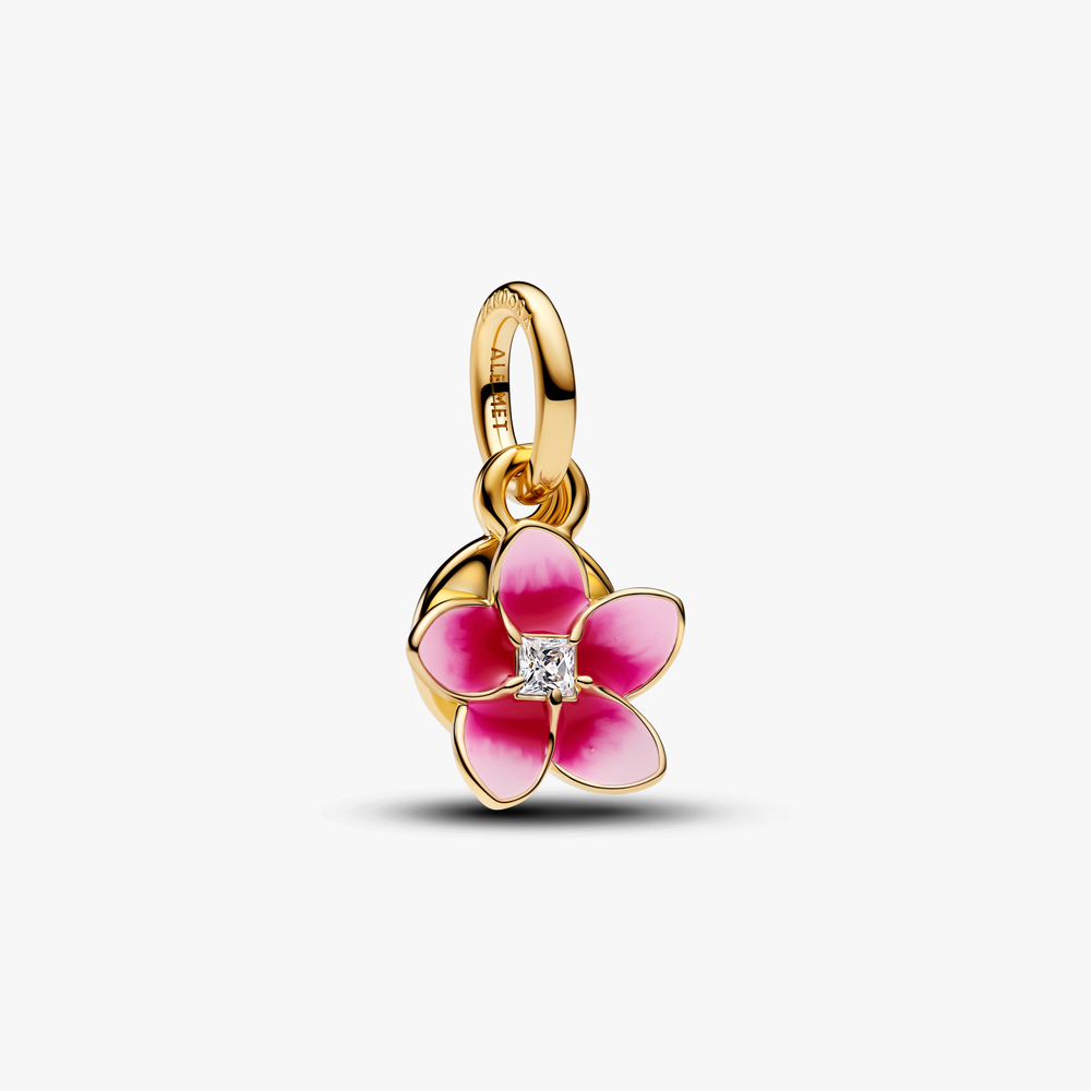 Disney Moana pink plumeria 14k gold-plated double  763845C01 (High Resolution)