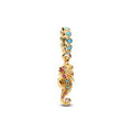 Seahorse 14k gold-plated dangle with clear cubic zirconia, capri blue crystal and phlox pink crystal 763895C01