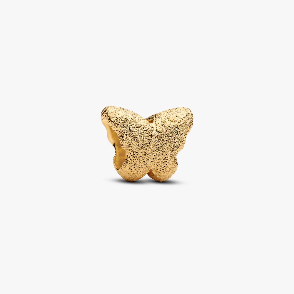 Textured butterfly 14k gold-plated mini charm 764046C00 (High Resolution)