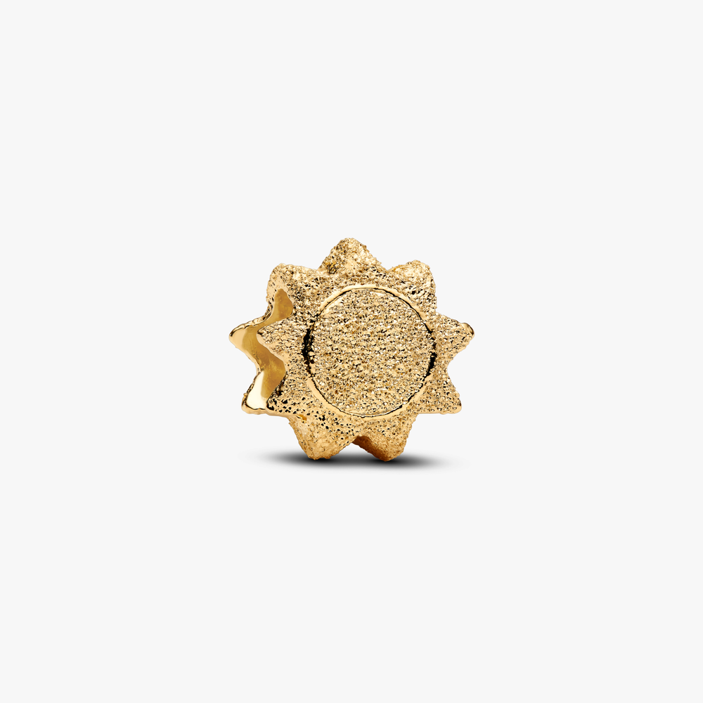 Textured sun 14k gold-plated mini charm 764052C00 (High Resolution)