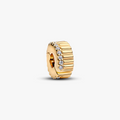 14k gold-plated clip with clear cubic zirconia and silicone grip 764078C01 (High Resolution)