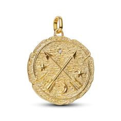 Crossing arrows 14k gold-plated medallio 764084C01