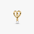 Wrapped heart 14k gold-plated charm with 764138C01 (High Resolution)
