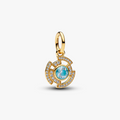 Marvel Iron Man 14k gold-plated dangle with clear cubic zirconia and glow in the dark enamel 764216C01 (High Resolution)