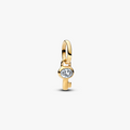 Key 14k gold-plated mini dangle with clear cubic z (High Resolution)