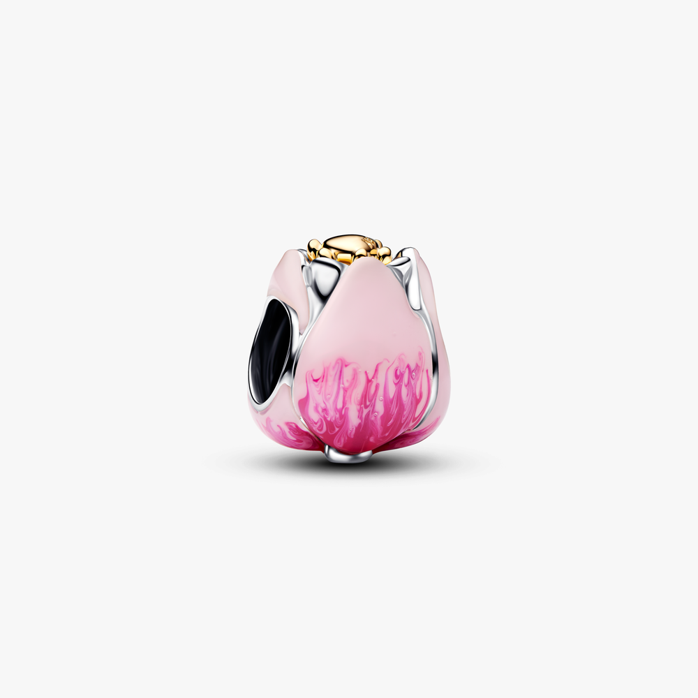 Tulip sterling silver and 14k gold-plated charm wi (High Resolution)
