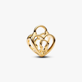 Heart padlock 14k gold-plated charm (High Resolution)
