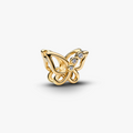 Butterfly 14k gold-plated charm with clear cubic z 764369C01 (High Resolution)