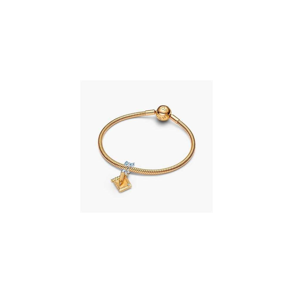 Dance card sterling silver and 14k gold-plated Dangle charm (High Resolution)