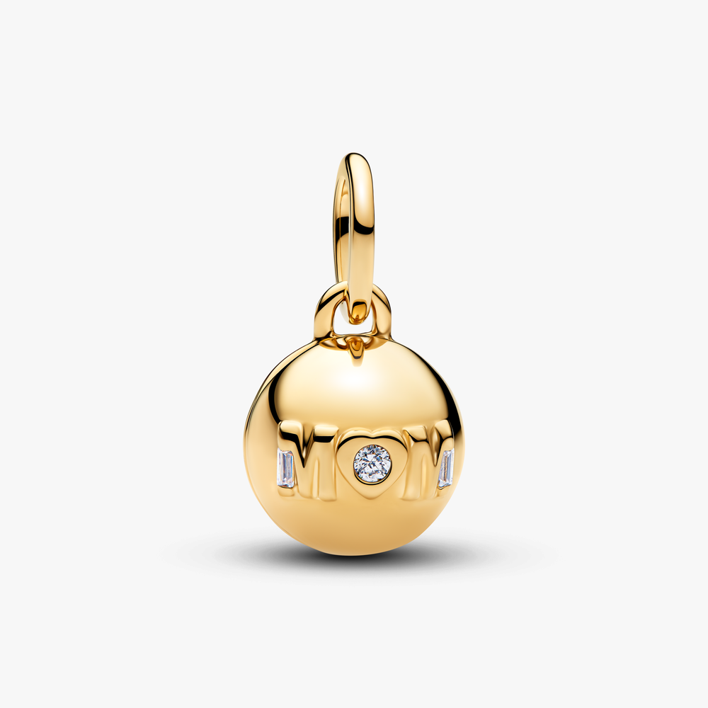 Openable mom ball 14k gold-plated dangle with clea 764457C01 (High Resolution)
