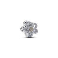 Flower sterling silver and 14k gold-plated charm w 764480C01