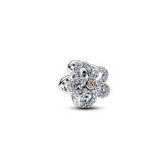 Flower sterling silver and 14k gold-plated charm w 764480C01