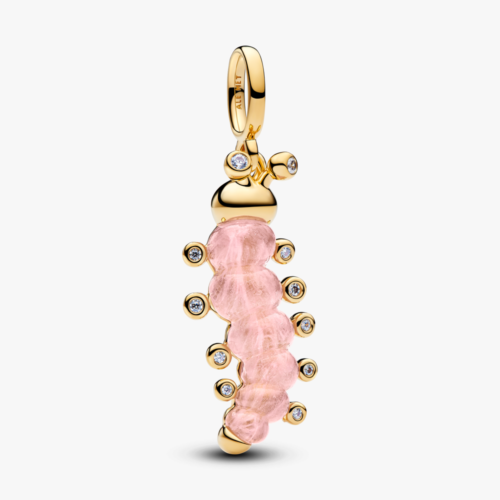 Caterpillar 14k gold-plated dangle with clear cubi 764489C01 (High Resolution)