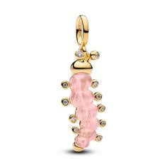 Caterpillar 14k gold-plated dangle with clear cubi 764489C01