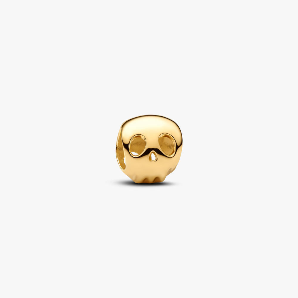 Skull 14k gold-plated mini charm (High Resolution)