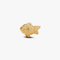 Textured fish 14k gold-plated mini charm (High Resolution)