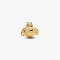 Textured bee 14k gold-plated mini charm (High Resolution)