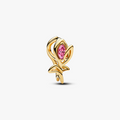 Tulip 14k gold-plated charm with fancy pink cubic  764555C01 (High Resolution)