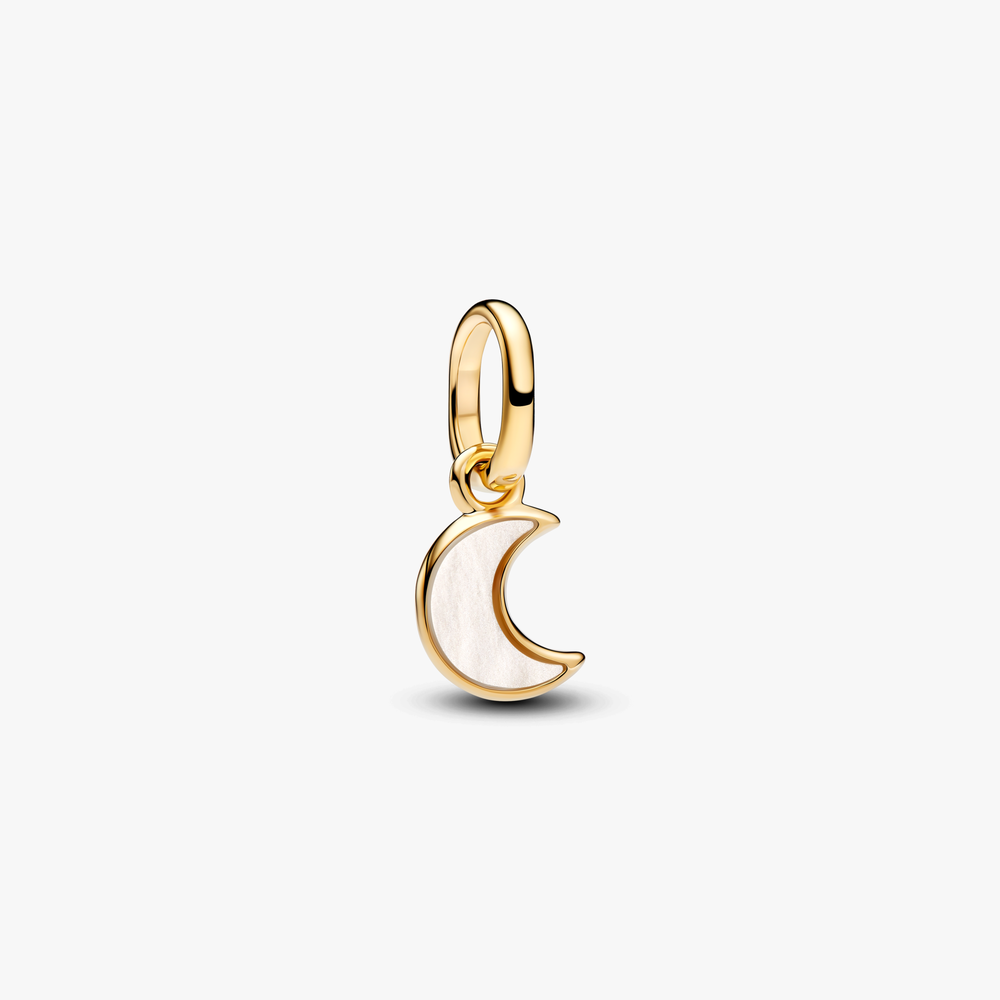 Moon 14k gold-plated mini dangle with white biores 764614C01 (High Resolution)