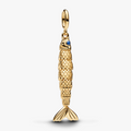 Articulated fish 14k gold-plated dangle with blue  764686C01 (High Resolution)