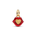 Lips 14k gold-plated dangle with red enamel 765122C01