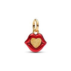 Lips 14k gold-plated dangle with red enamel 765122C01