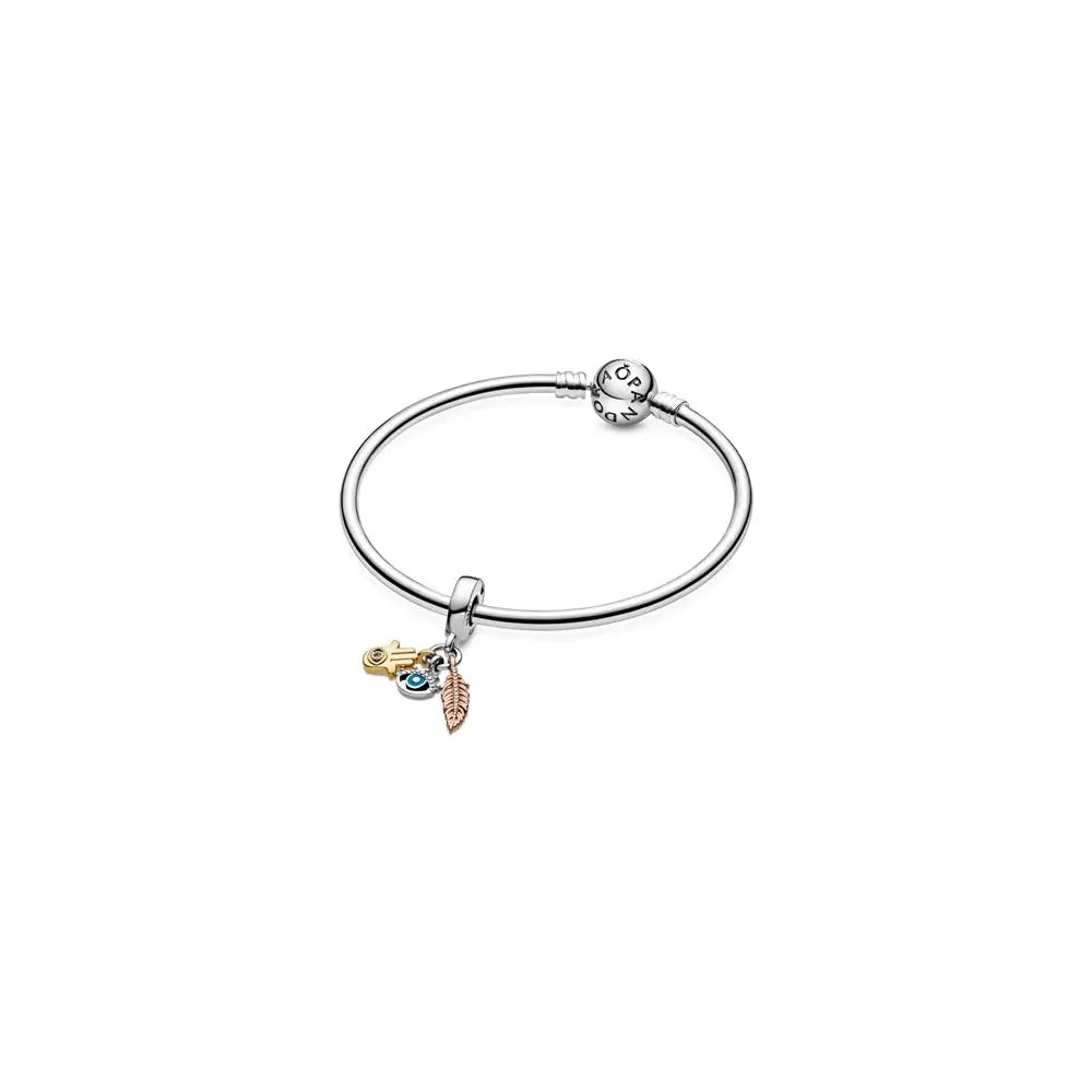 Pandora Shine Spirituality Hanging Charm w Pandora Rose, Turquiose Enamel   CZ 768785C01 (High Resolution)
