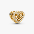 Heart 14k gold-plated charm with clear c 769270C01 (High Resolution)