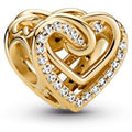 Heart 14k gold-plated charm with clear c 769270C01