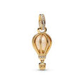 Air balloon 14k gold-plated dangle with glittery transparent Murano glass and clear cubic zirconia 769434C01