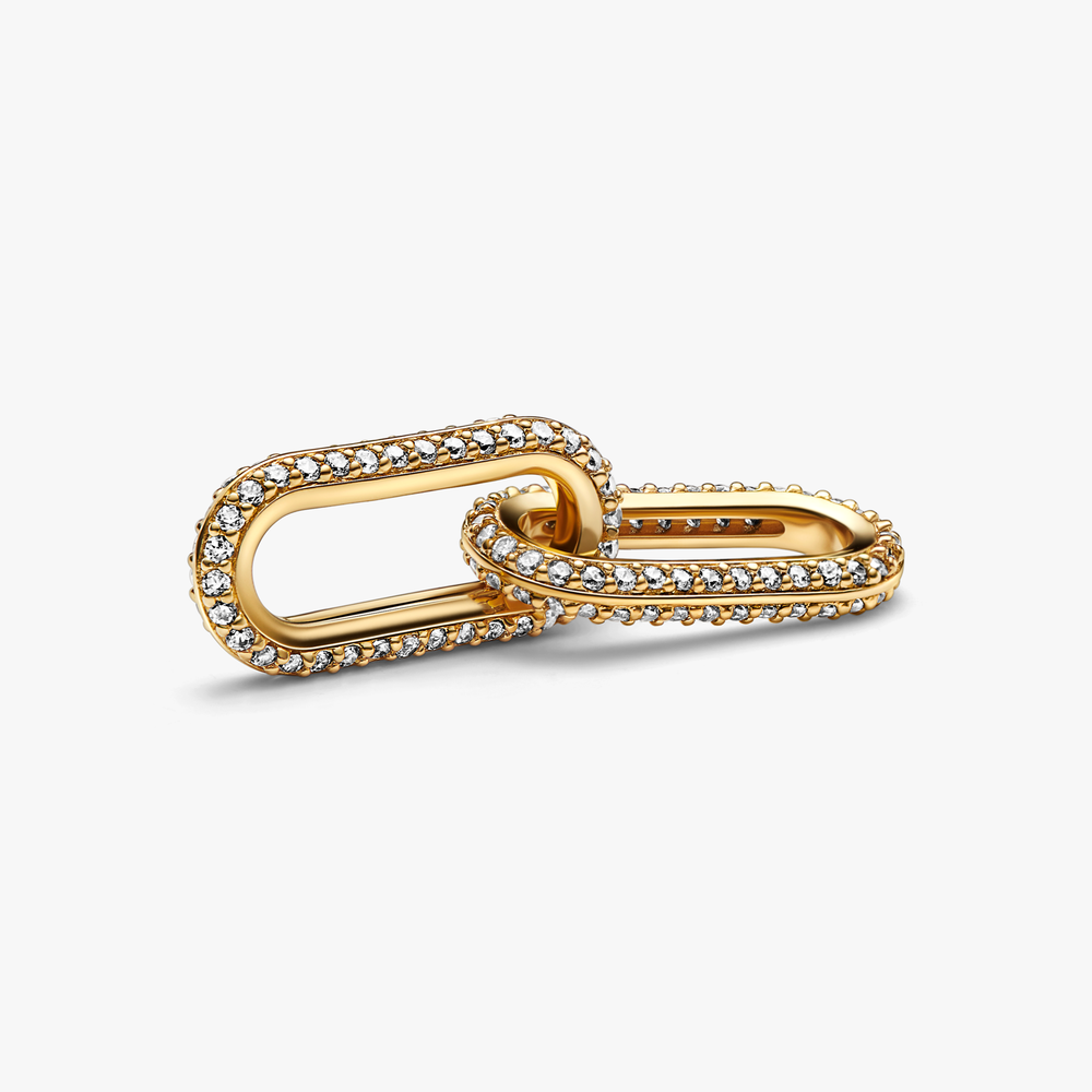 14k Gold-plated double link with clear c 769660C01 (High Resolution)